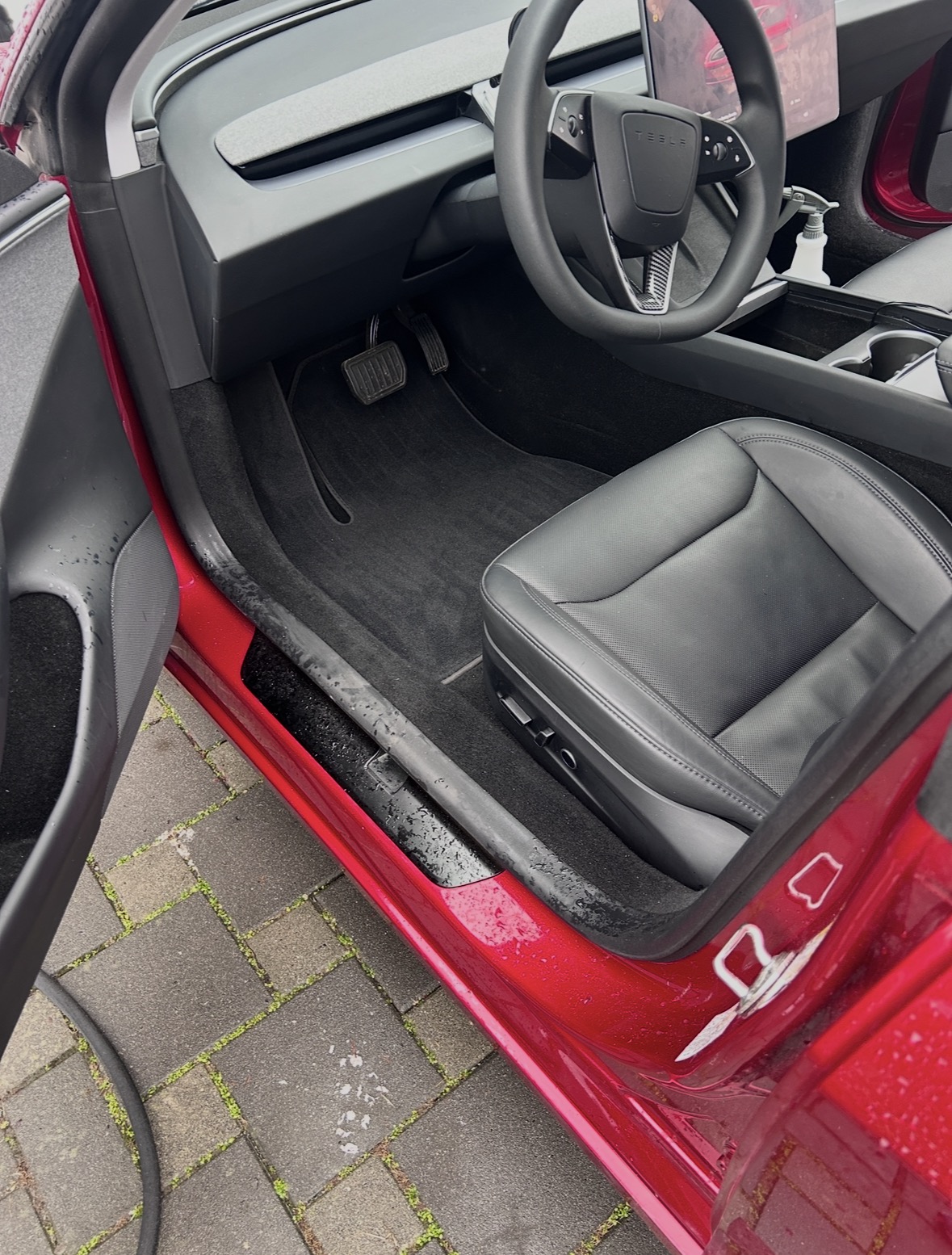 After mobile interior detailing clean driver floor