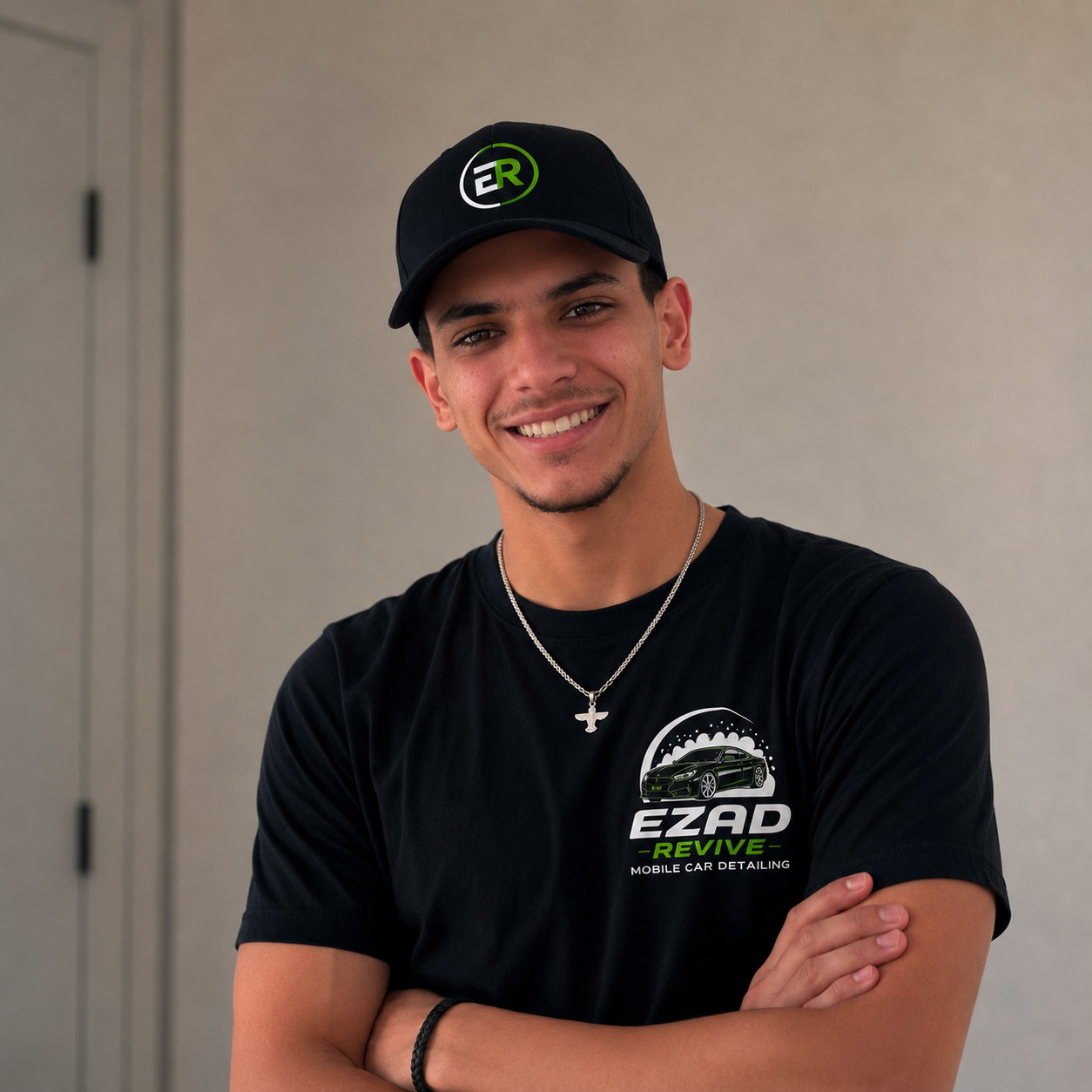 Ezad Revive owner in branded detailing uniform